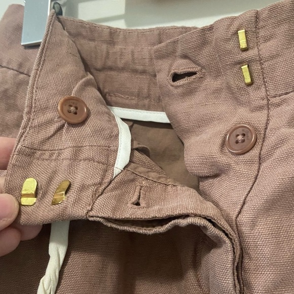 Wilfred | Aritzia Tan/Mauve Allegra Mid-Rise Linen 2" Inseam Shorts Size 2 - Picture 4 of 7